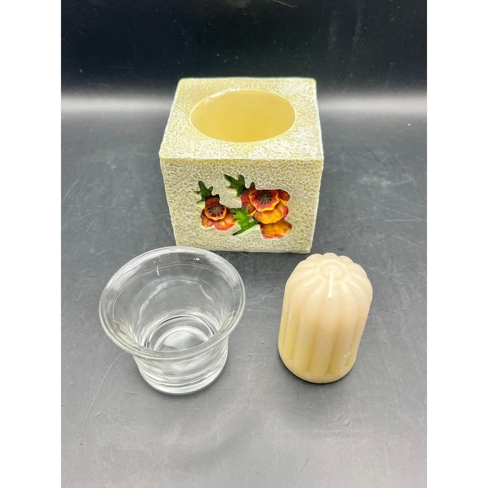 Fall‎ Floral Votive Candle Holder Candle Autumn Fall Decor Resin 3